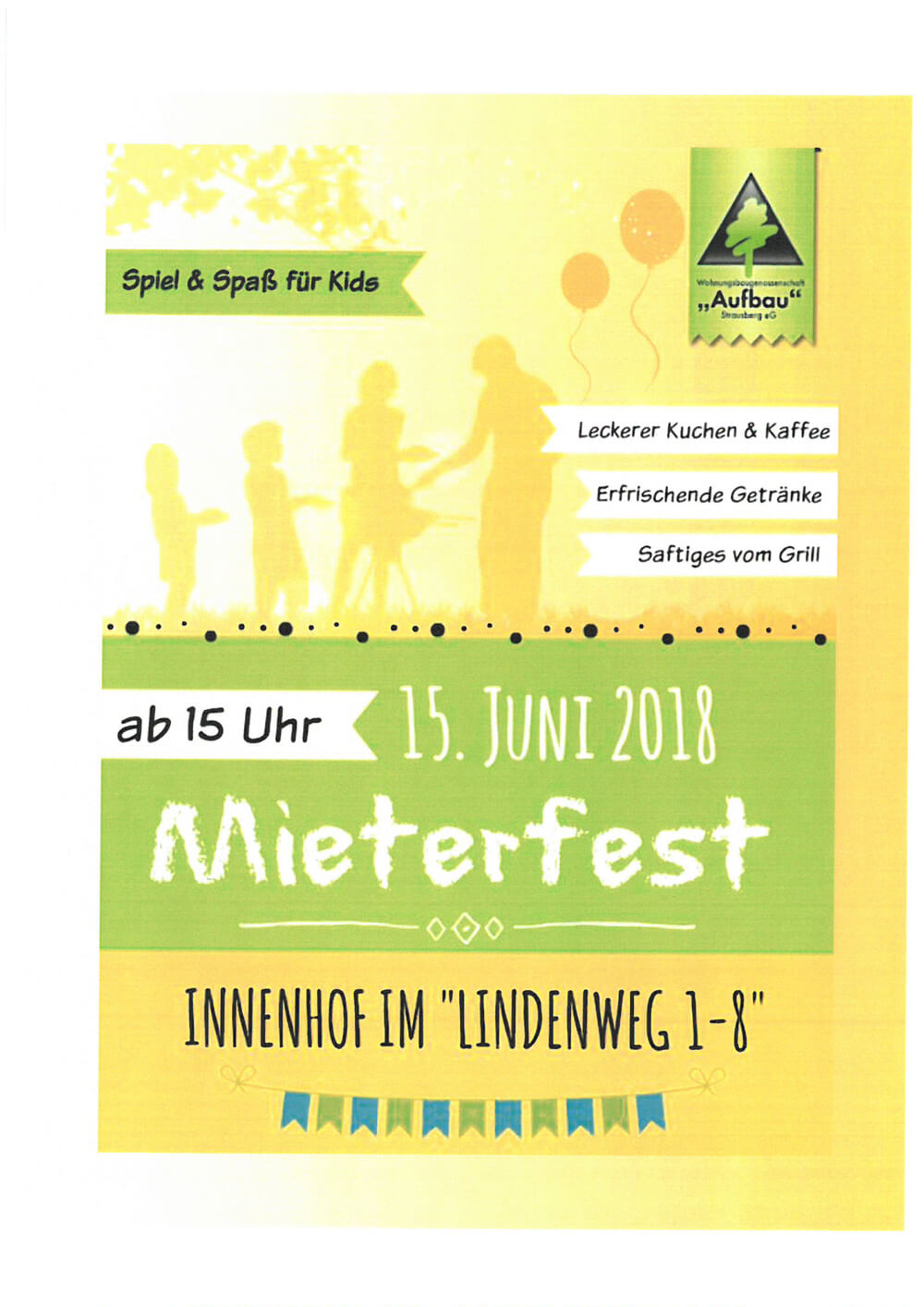 Plakat zum Mieterfest in Hennickendorf