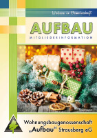 Titelbild mit Weihnachtspäckchen, Mitgliederinformation der WBG "Aufbau" Strausberg